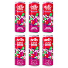 Nello Energy Cherry Splash 12 fl oz 6 Pack Zero Sugar 150mg Caffeine Drink picture