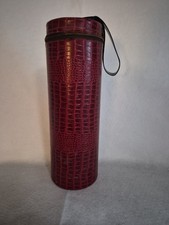 Vintage Faux Crocodile Leather Cylinder Case picture