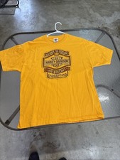 Vtg Harley Davidson Shirt L Yellow Hanes Beefy T Made In USA Mint Condition picture