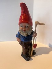 Heissner Vintage Gnome with rake Figurine Germany 9