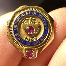 LGB 1/10 10k Yellow Gold 1859 department of revenue Ruby pin picture