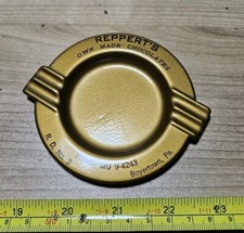 Vintage Reppert's Chocolates Boyertown PA Advertising Metal Ashtray  picture