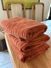 🍂Beautiful vintage ribbed bath towels, Rust, Contessa By Pietra Borgese, cotton picture
