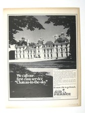 Air France Vintage 1969 Ad Chateau-In-The-Sky First Class Service Travel AD picture