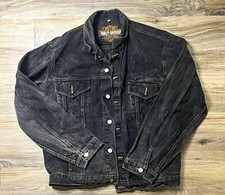 Vtg 90s Harley Davidson American Legend Denim Jacket L Acid Wash Made In USA picture