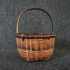 Handmade Wicker Rattan Storage Basket with Handle Small Woven * READ picture