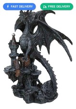 Ebros Gift Gargantuan Stone Dragon Guarding Medieval Castle Fantasy Statue picture
