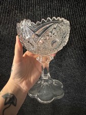 Vintage Clear Pressed Glass Compote Dish picture