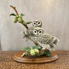 Country Artists Little Owl Pair with Wild Hops Figurine 8 in picture