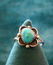 02 Vintage Sterling Navajo Turquoise Ring Size 8.75 picture