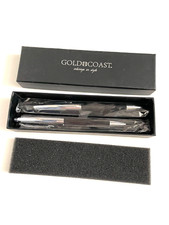 NWOT VTG Gold Coast Pen Set in Box Always in Style Silver & Black picture