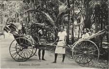 PC CEYLON / SRI LANKA, RICKSHAWS, COLOMBO, Vintage Postcard (b39771) picture