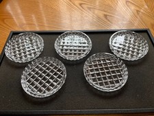 SET OF FIVE LEAD CRYSTAL WAFFLE PATTERN 3 1/2