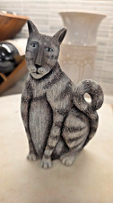 Vintage Marsha McCarthy Cat Figurine Gray Striped Tabby SIGNED picture
