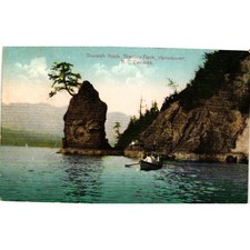 Vintage Siwash Rock Stanley Park Vancouver BC Canada Postcard Coast Publishing picture