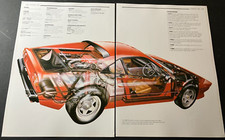 Red 1983 Ferrari 308GTB QV - Vintage Cross-Section Cutaway Art Print / Wall Art picture