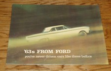 Original 1963 Ford Full Line Deluxe Sales Brochure Fairlane Galaxie Thunderbird  picture