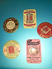 5 Vintage Celluloid Advertising 4 Pocket Mirrors & 1 Knife Sharpener 1920s-30s picture
