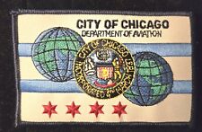 Vintage City Of Chicago Dept. Of Aviation-City Flag Embroidered Patch New picture
