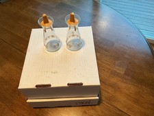 Vintage Pyrex Butterfly Gold Salt & Pepper Shakers Set Retro Glass Kitchenware picture