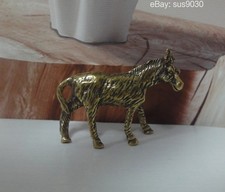 Vintage Brass Donkey Figurine - Handcrafted Rustic Décor picture