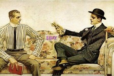POSTCARD Print / Joseph LEYENDECKER / Two Gentlemen, 1912 picture