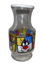 Fun Vintage 1994 Warner Bros. glass decanter carafe Bugs Bunny, Daffy Duck W Lid picture