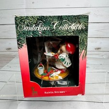 Santakins Collectibles Santa Stubby Artist Ornament w/Easel & Box Christmas Vtg picture