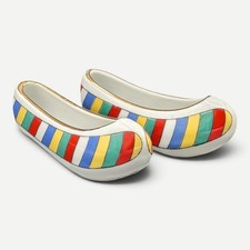 VINTAGE MULTI COLOR STRIPES SHOE CANOES  ASHTRAY SET  SNOW BONE CHINA  HAENGNAM picture