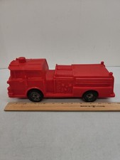 Vtg RARE 1970's MACK Fire Truck Engine Hard Plastic Coin Piggy Bank Keith Smykal picture