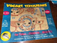 Vintage Vogart TextilPrints Anthropomorphic Kitchen Hot Iron ransfer MCM 64 picture