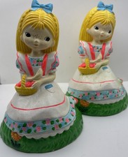 Vintage Earl  Bernard Painted Blonde Girls With Baskets Japan See Pictures picture