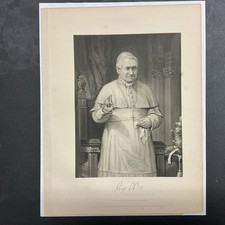 LITHOGRAPH ENGRAVING Pope Pius IX 1874 Johnson Fry & Co picture