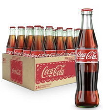 Mexican Coca Cola Coke 12oz Glass Bottles 24 Pack Pure Cane Sugar Soda picture
