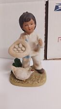 Homco Native Boy Figurine With Chicken picture