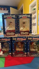 5 M&M’s Secret Santa Snowglobe & Snowball Ornament Candy Holder Multicolor picture