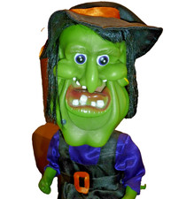 Vintage 2002 Gemmy Big Head Animated Dancing Singing Witch Want Candy Tested 17
