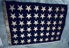 Vintage US Navy 48 Star Union Jack Flag WWII Era Sewn Stars Naval 34