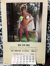 Vintage 1984 BLUE STAR VIDEO BRONX NY  Gunhill Rd GIRLIE Pin-Up Calendar Rare picture