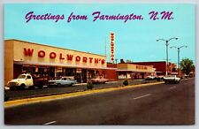 Farmington New Mexico~Broadway Street~Woolworth~McLellans~Truck~1950s PC picture