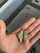 CRUMRINE FANCY COLLAR TIPS 22K GOLD ON STERLING NICKEL BACK picture