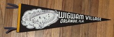 Vintage 1950s Orlando Florida Wigwam Village Motel Pennant, Matchcover and Photo picture