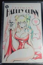 Harley Quinn Batman RACHTA LIN Original Art Commission NYCC 2025 OOAK Red Dress picture