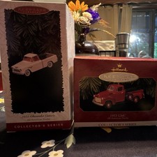 Hallmark Keepsake Ornament Collector's Series 1956 Chevy & 1953 GMC Truck Vinta… picture
