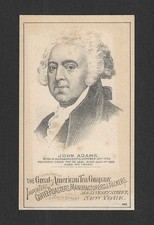 c1880's HD2A Trade Card - Great American Tea Company - President John Adams picture