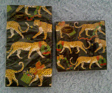 Caspari Germany Paper Napkins CHRISTMAS LEOPARDS Barnwell 2 Size Packages NEW picture