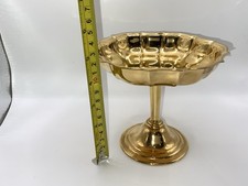 International Silver Co Electroplated w/23KT Gold Footed Scalloped Bowl 4” H picture