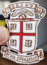 VINTAGE BROWN UNIVERSITY PROVIDENCE RI. EMBROIDERED PATCH IN DEO SPERAMUS picture
