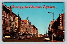 Cheyenne WY-Wyoming, Bar, Hotels, Army Store, c1966 Vintage Souvenir Postcard picture