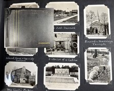 1940's Vintage Travel Photo Album and Postcard Scrapbook with over 150 images picture